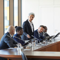 Business meeting with presentation Business meeting with presentation