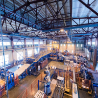 Industrial warehouse with machinery Industrial warehouse with machinery